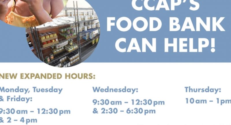 CCAP Food Bank announces new expanded hours starting June 1st.