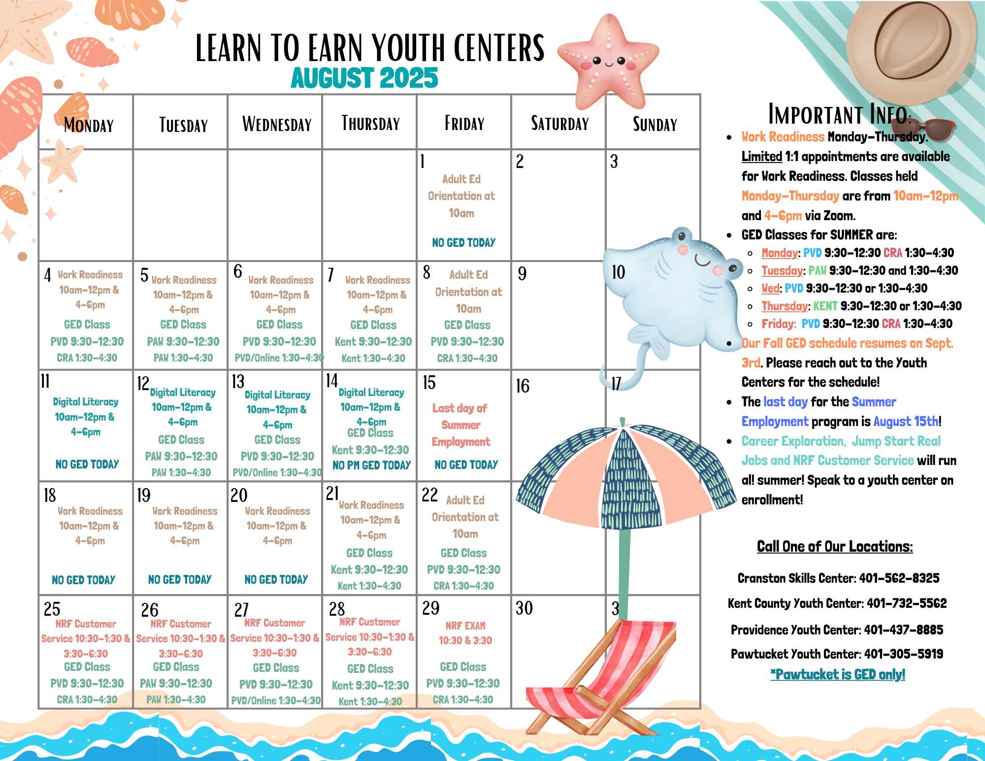 August 2025 L2E Calendar 1