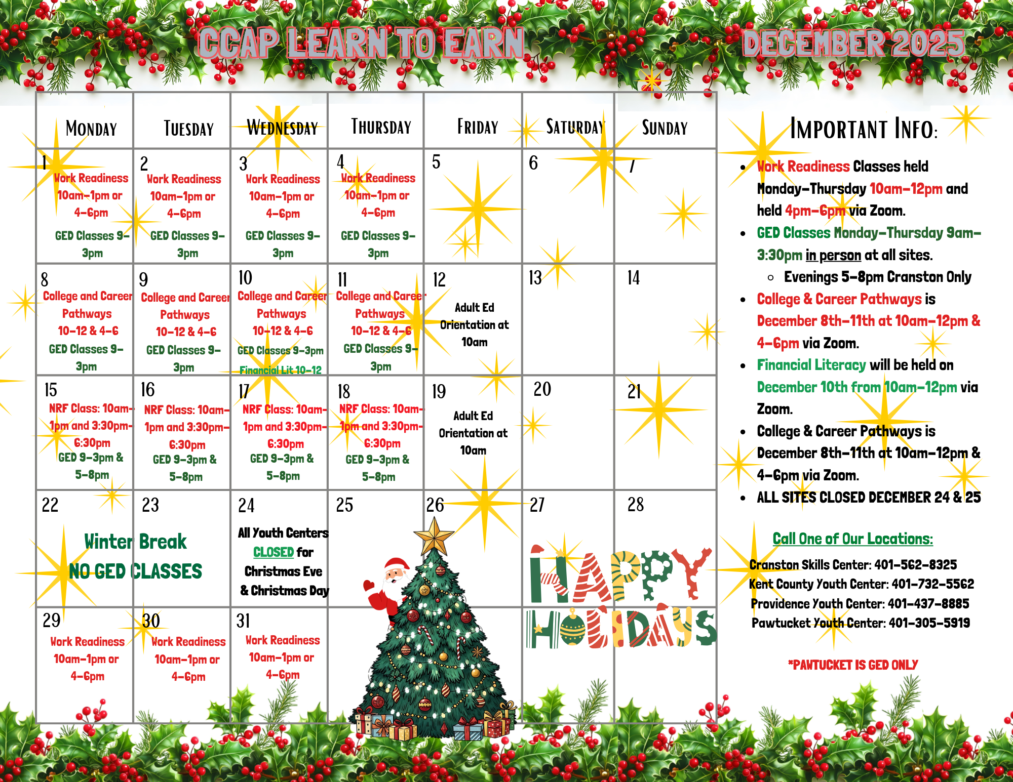 L2E Dec 2025 Calendar